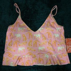 NWT Zoo Animal Scoop Back Top - Kortni Jeane